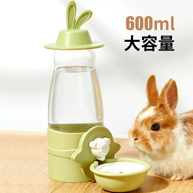 洁西兔子水壶饮水器荷兰猪龙猫刺猬喂水静音大容量自动续水600ML-Taobao 