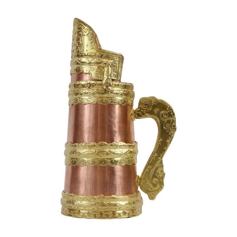 蒙古奶茶壶内蒙古草原风情手工纯铜烧水壶热水壶蒙餐茶壶锅茶铜壶