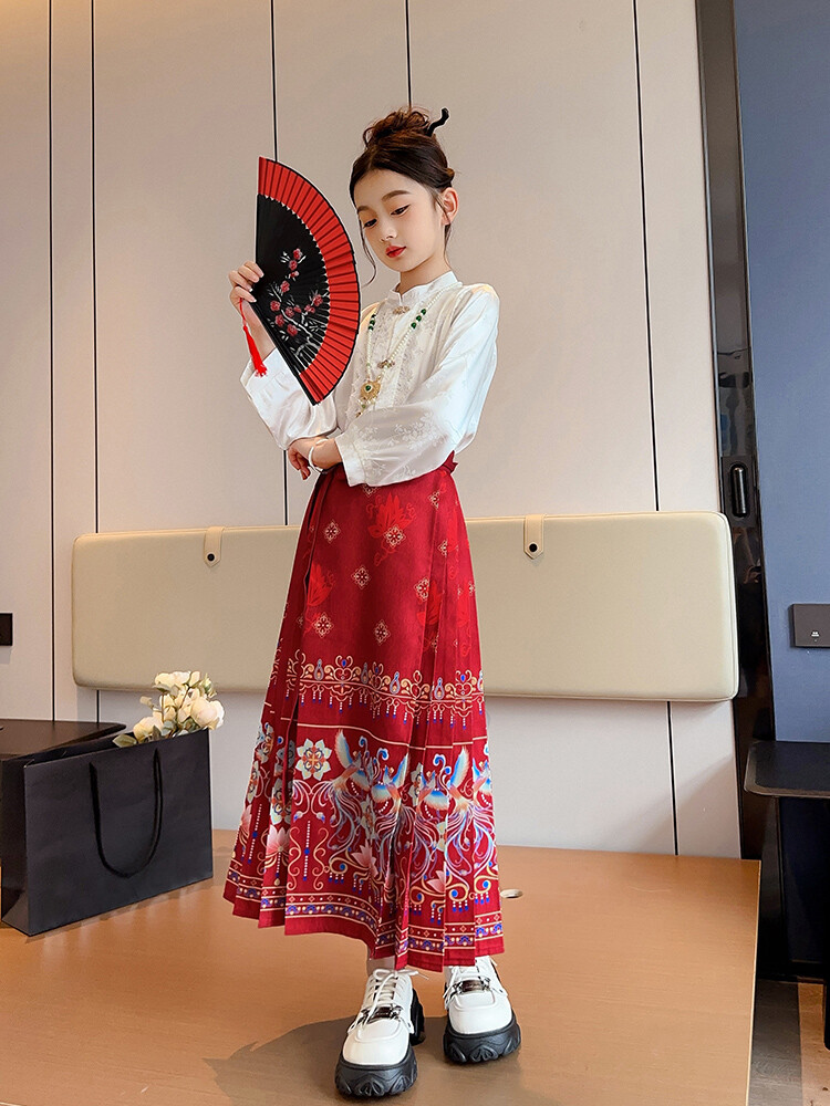 新品 漢服 織金馬面裙 スカート刺繍 チャイナドレス 結婚式 学園