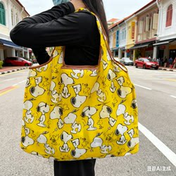 Factory Ready Stock Cartoon Large Storage Shopping Bag Waterproof Single-Shoulder Eco-Friendly Bag Grocery Bag Hand-Held Foldable Portable