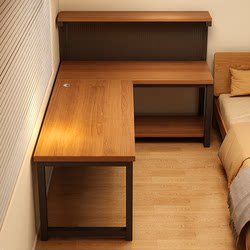 Corner Computer Desk, Simple Desktop Table for Bedroom, Home Use Gaming Desk, Study Desk with Integrated Bookshelf, L-Shaped Corner Office Desk