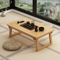 Solid Wood Kang Table, Foldable for Rural Use, Household Tatami Small Table for Sitting and Eating, Low Table, Bay Window Coffee Table, Writing Desk