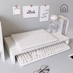 Computer Height-Adjustable Stand Dormitory Laptop Desktop Monitor Stand Office Desk Organizer Desk Storage Rack