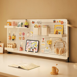 Vertical Desktop Pegboard Storage Rack, No-Drill Student Desk Organizer, Storage Shelf, Display Rack