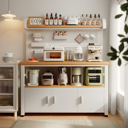 Kitchen Storage Rack Multi-Functional Household Cupboard Integrated with Wall-Mounted Microwave Oven and Cookware Storage Sideboard