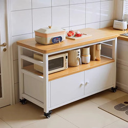 Kitchen Storage Rack, Floor-Standing, Integrated, Wall-Mounted, Movable, Wheeled Table, Workbench, Multi-Layer Storage Cabinet for Home Use
