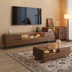 Tv Cabinet for Living Room 2026 New Model Storage Cabinet for Small Apartments, Integrated Extendable Coffee Table and Tv Cabinet Combination