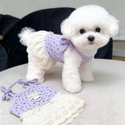 New Summer Suspender Dress for Small Dogs, Suitable for Bichon Frise and Pomeranian, Princess Dress for Cats and Small Puppies, Summer Outfit