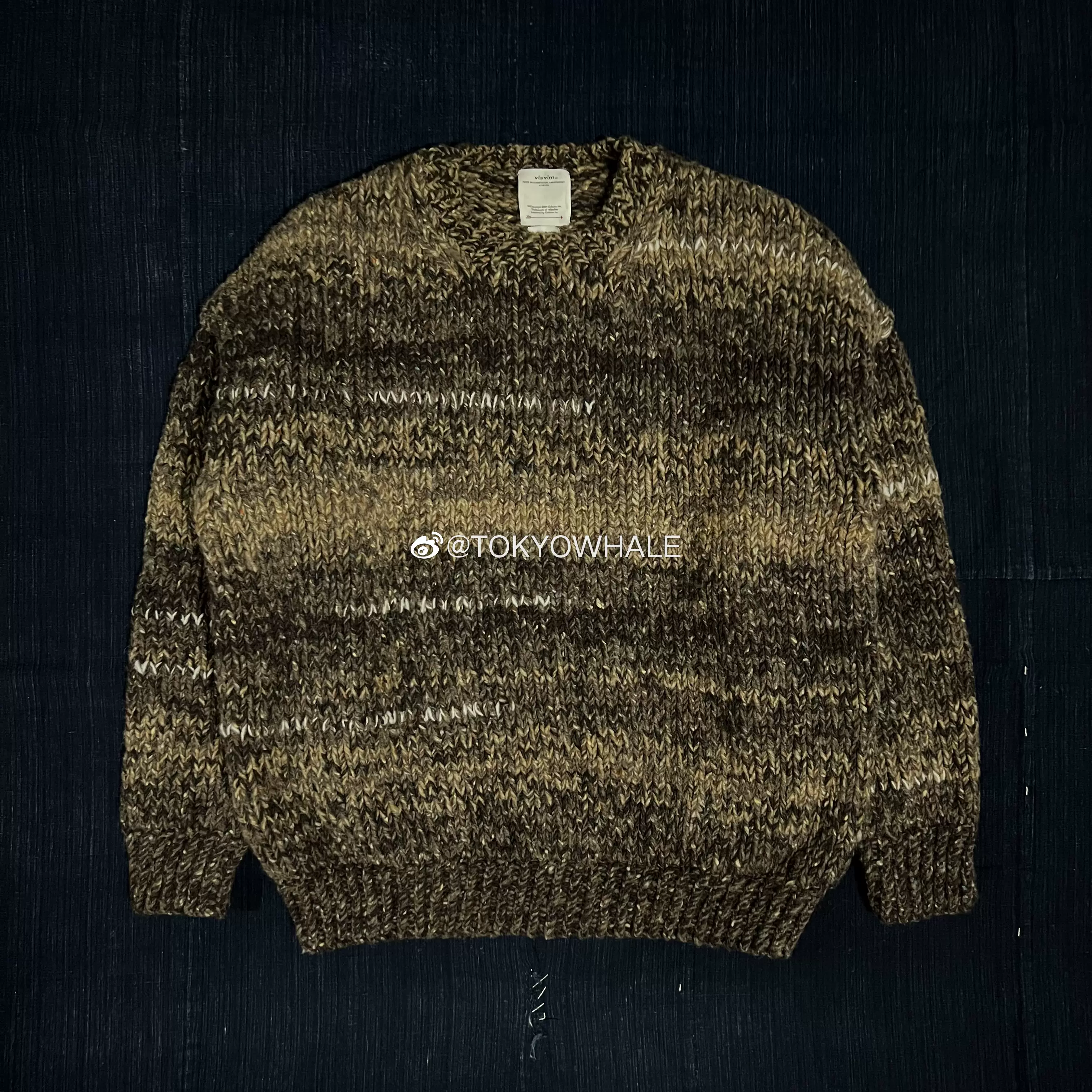 即納 VISVIM1 訂購VISVIM KNIT L/S AMPLUS 染色圓領針織毛衣22SS