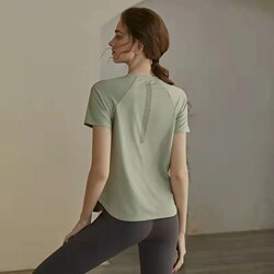 High-End Sports Tops for Women in Summer, Loose-Fitting Fitness Running Quick-Drying Short-Sleeved T-Shirts, Pilates Breathable Yoga Clothes