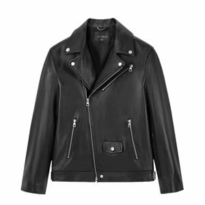 
(Bird) Autumn and winter men's sheepskin leather jacket trendy motorcycle leather jacket retro zipper jacket genuine leather jacket C4F09/G3