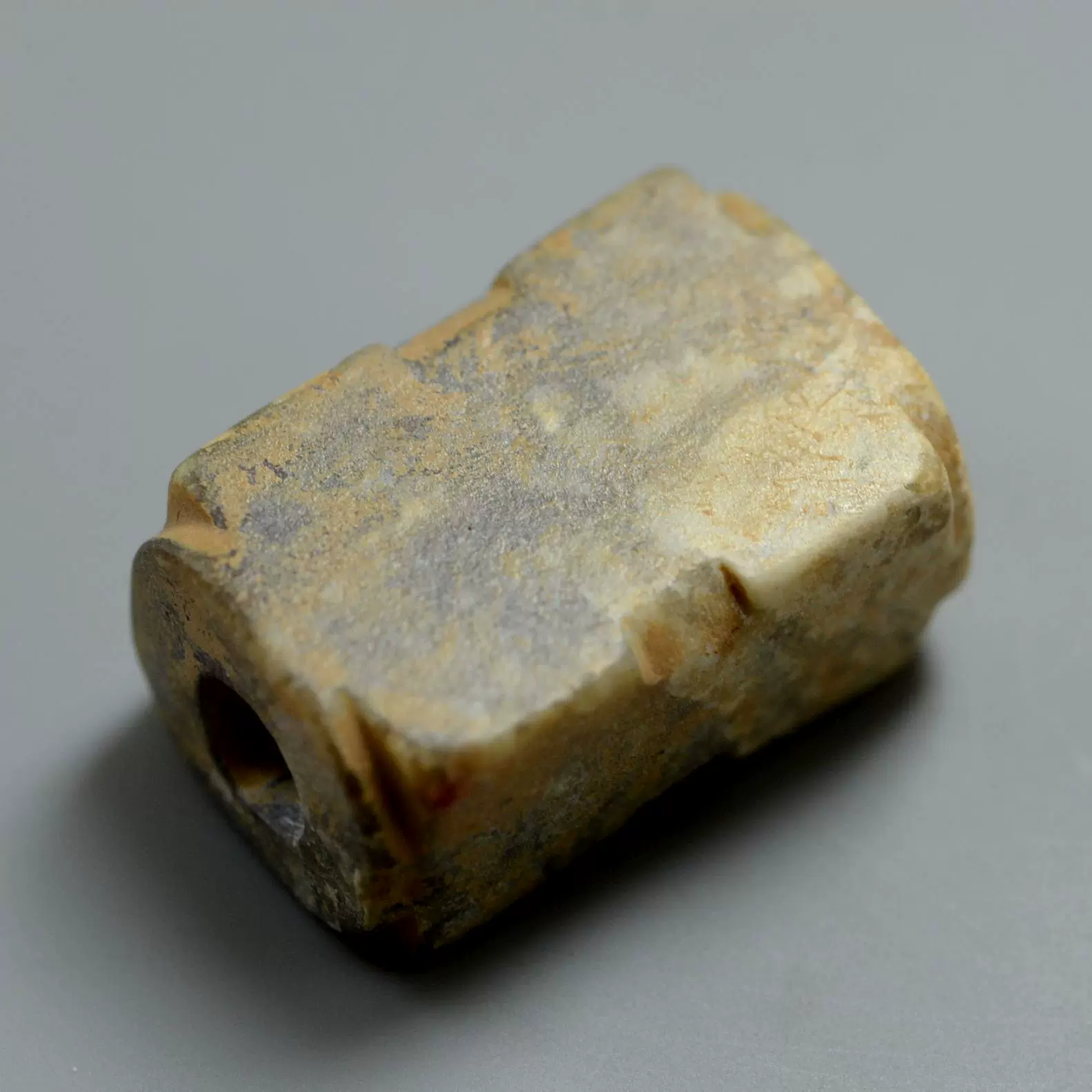 高古玉佩饰文化期玉珠夏商玉琮项饰大孔方