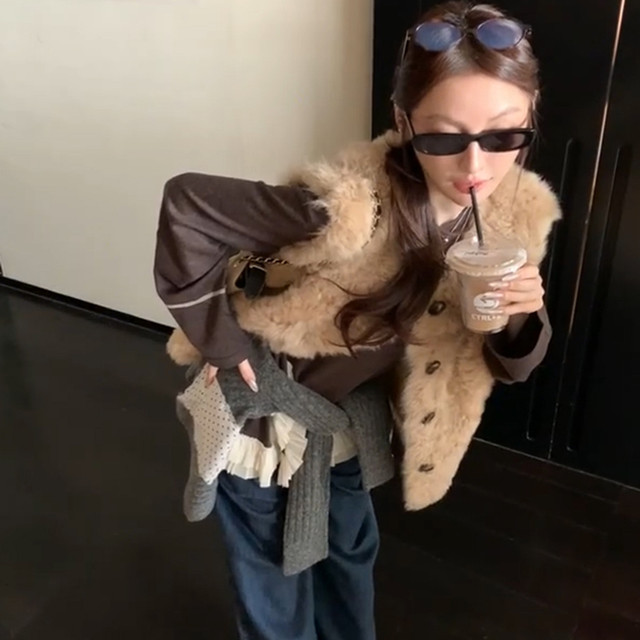 Omni vest autumn and winter eco-friendly fur coat young imitation lamb wool Tuscan fur all-match vest