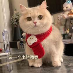 Cat Scarf, Autumn and Winter Dog Bib, New Year Red Small Scarf, Cute Wearable Knitted Decoration