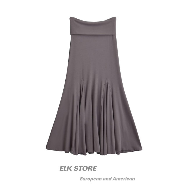 American street low waist folds, fish tail skirt women's atmosphere, slim waist, hip hip skirt, early autumn long skirt