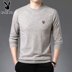 
Playboy Spring and Autumn Sweater Men's Round Neck Thin Cardigan Underwear Long Sleeve T-shirt Screwing Base Shirt