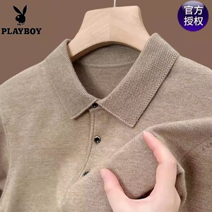 
Playboy wool polo sweater men winter business casual lapel pullover top sweater base shirt