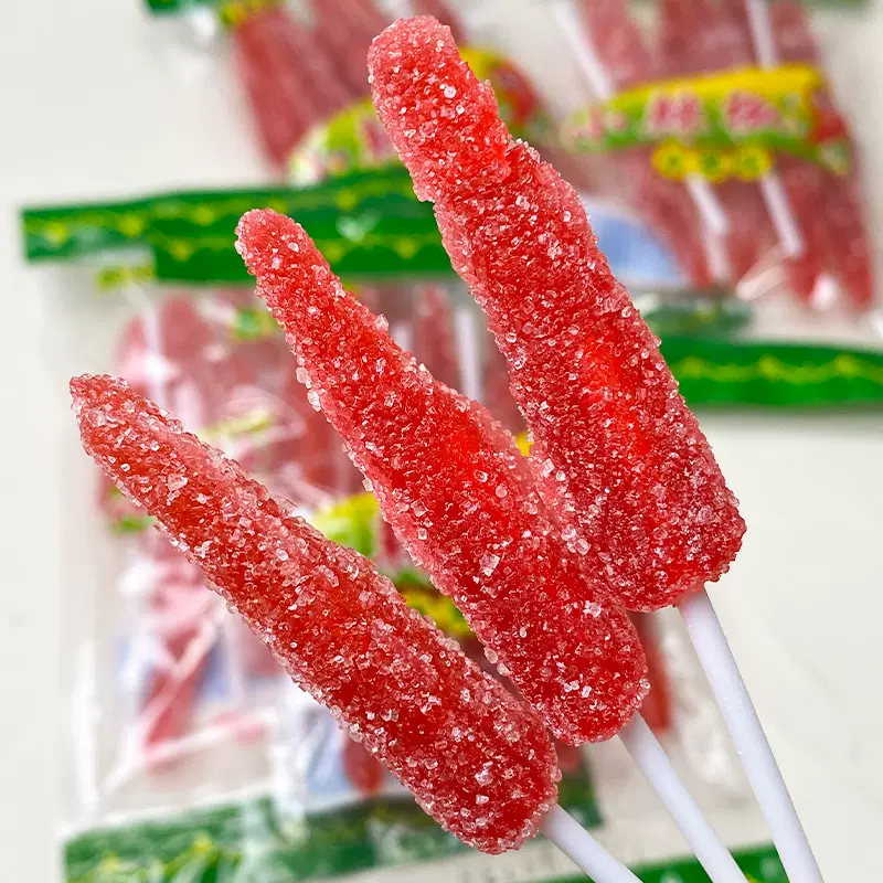 小辣椒糖儿时怀旧棒棒糖形状糖8090后老式红色糖果硬糖童年小零食