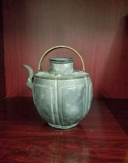 老锡壶清代民国厚重型镶铜点铜锡制茶壶热酒壶老货古品日本回流-Taobao 
