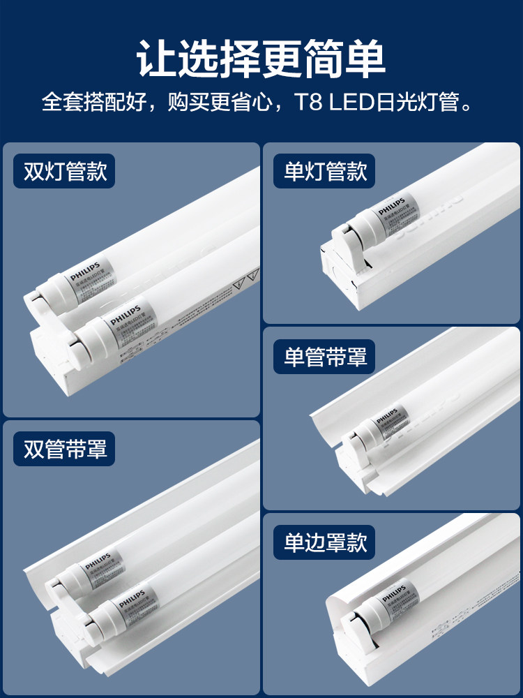 Tabung Led Lab Lampu Tabung LED Philips T8 - 1,2m Tabung Ganda dengan Penutup