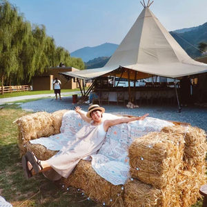 Straw Dingzi Farmers Dry Sturgeon Decoration Grass Pib Wedding Shooting Propard Exposure Camp Harl Sofa Sofa
