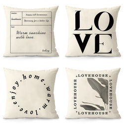 Nordic Style ins Letter Simple Throw Pillow Sofa Living Room Model Home Velvet Lumbar Pillowcase Cushion Pillow