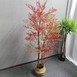 Artificial Plant 2m Large Nandina Bamboo Potted Plant, Simulated Green Plant Bonsai, Fake Tree for Landscaping, Living Room Home Large Tree