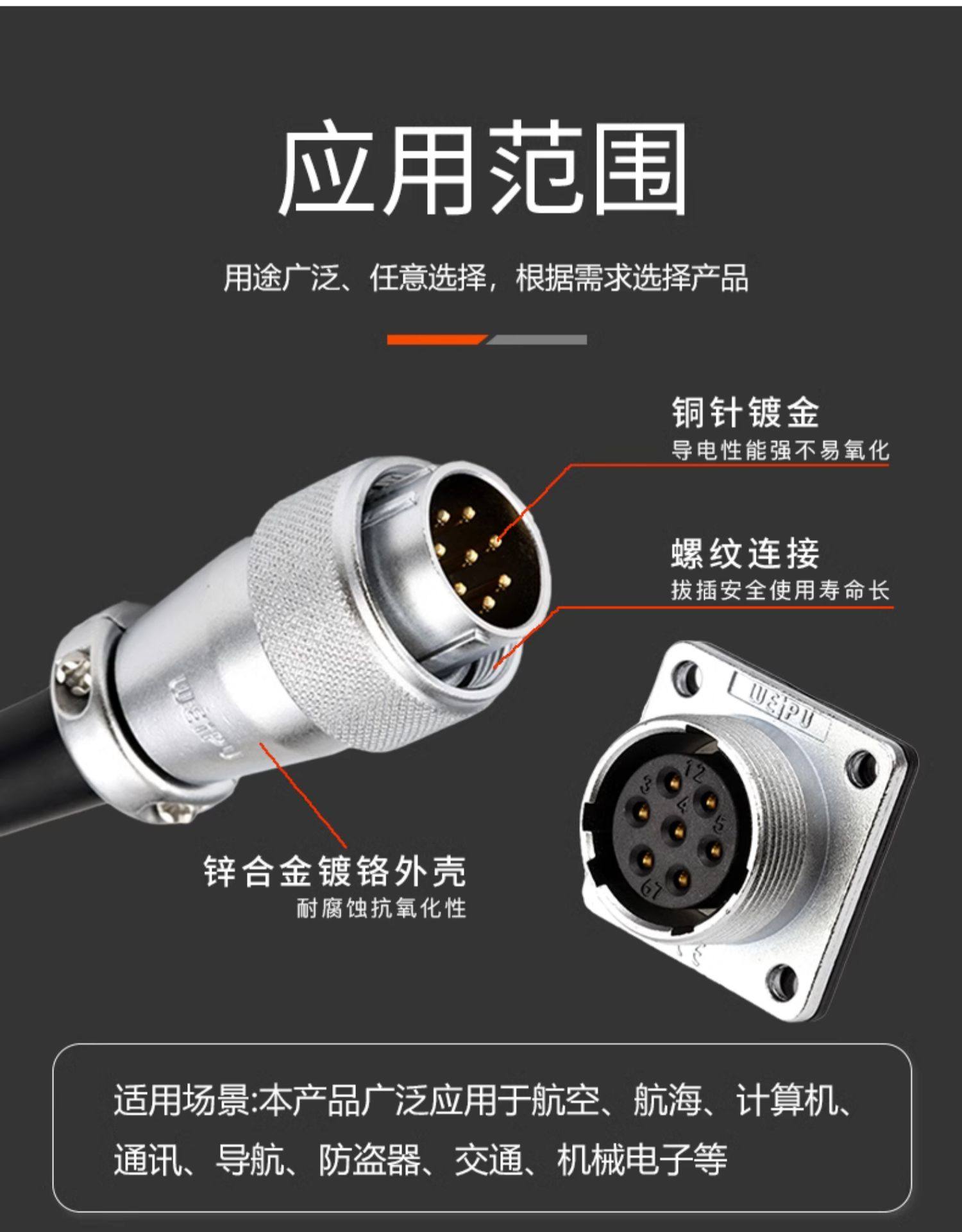 WEIPU WP20 4-Pin Waterproof Panel Mount Aviation Plug Connector - Zinc Alloy & Nylon, Solder Terminals