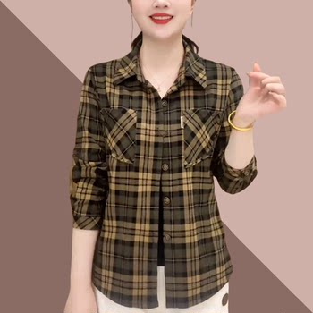 2025 new pure cotton plaid shirt lapel jacket

