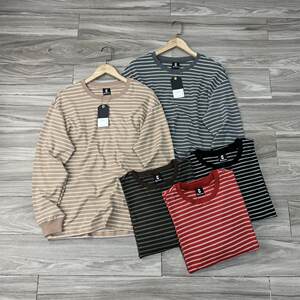 
Island country single! Double-sided velvet technology self-heating, moisture-absorbing, breathable and quick-drying men's loose outdoor long-sleeved striped T-shirt