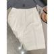 Japanese lazy white linen suit shorts women's summer new high-waisted niche cotton and linen straight casual five-point pants