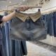 Retro fashionable high-waist design flanged contrasting denim skirt slimming versatile hot girl A-line hip skirt
