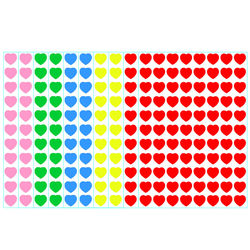 Heart Stickers for Kindergarten Charity Sale Activities, Decorative Reward Stickers, Face Stickers, Wall Red Heart Stickers, Heart-Shaped Stickers