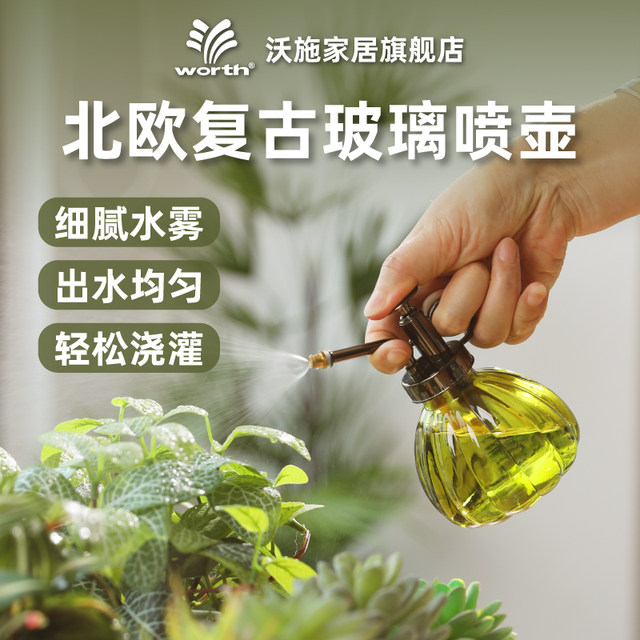 Worschworth glass small watering can watering kettle retro orchid sprayer gardening household disinfection watering kettle