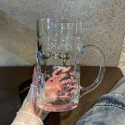 Large-Capacity Beer Glass Set, Household Extra-Large Glass Cup, Draft Beer Cup, High-End Wine Glass, Fruit Tea Cup, Large Cup