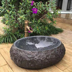 Natural Stone Wash Basin, Retro Pebble Countertop Basin, Outdoor Wash Basin, Art Basin, Wash Basin, Washstand