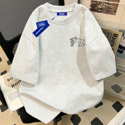 Wassupuosne American Retro Loose Short-Sleeved T-Shirt for Men, New Summer Style Loose Half-Sleeved Couple Tops for Women