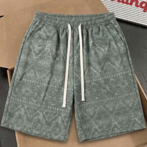 
Retro distressed ethnic style printed shorts men's summer loose drawstring trousers men's and women's same style casual beach pants