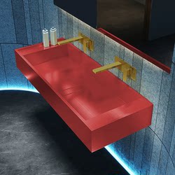 Corian washbasin bathroom cabinet combination bathroom washbasin red washbasin color and size can be customized
