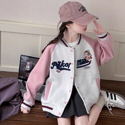 Girls' Spring and Autumn Jacket 2025 New Stylish Children's Spring Cardigan Casual Fashionable Big Kids Baseball Jacket Top
