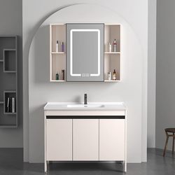 Floor-standing honeycomb aluminum alloy bathroom cabinet combination ceramic integrated basin wash face and hand-washing balcony cabinet waterproof wash table