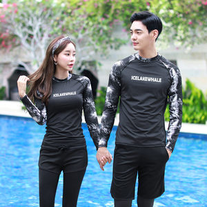 2020 new couple diving suit snorkeling long-sleeved swimsuit jellyfish surfing split suit men and women sun protection swimsuit