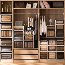 Storage Box Drawer-Type Pants and Underwear Storage Cabinet Transparent Home Wardrobe Clothing Storage Box Plastic Organizing Box
