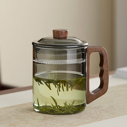 800ml Large-Capacity Crescent Cup, Heat-Resistant Glass Cup, Tea Cup, Household Green Tea Filter Cup, High-End Office Water Cup