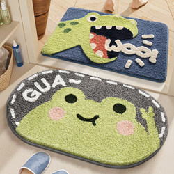 Bathroom Absorbent Floor Mat, Cute Non-Slip Mat for Bathroom Entrance, Household Carpet, Door Mat, Entryway Mat