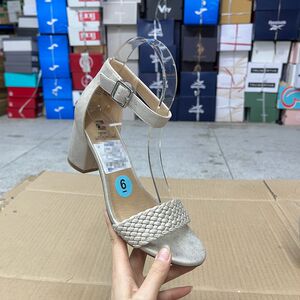 
Lady Shoes foreign trade original single women's shoes round toe solid color thick heel braided one-word strap fashion versatile fashion sandals