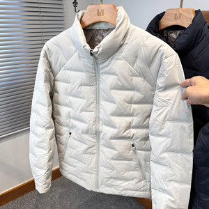 
High-end brand new national standard 90 velvet embossed down jacket men's stand collar winter lightweight inner warm jacket men's trend