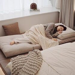 Lazy Sofa, Human Dog Bed, Space-Saving Sofa Bed for Bedroom, Balcony, Can Be Used for Lying down and Sleeping, Single Folding Tatami