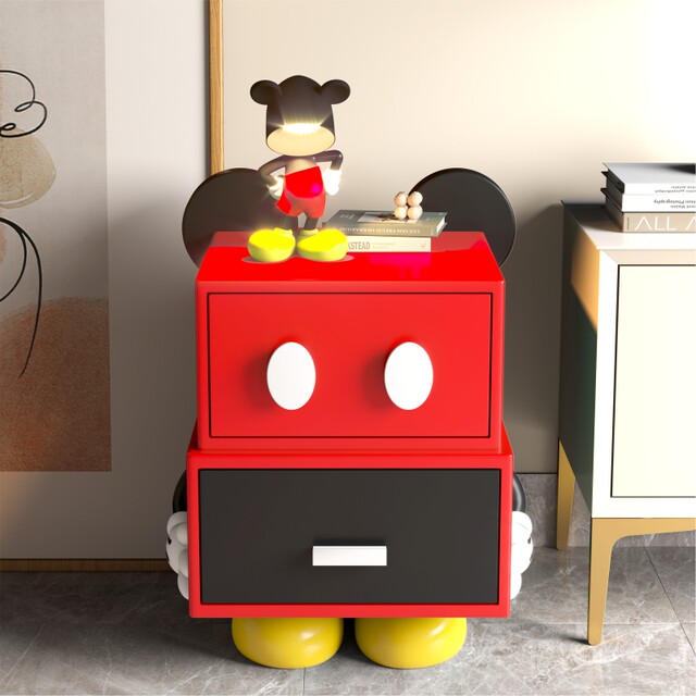 Mickey children's bedside table for girls and boys creative bedroom cute cartoon room special-shaped extremely narrow side table bedside table