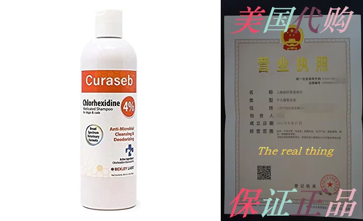 Curaseb Chlorhexidine 4% Shampoo for Dogs amp; Cats， Max